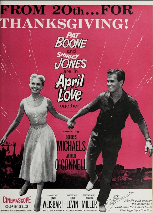 APRIL LOVE PAT BOONE BOX OFFICE USA 1957