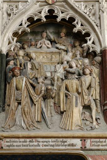 Firmin baptisant des fidèles.