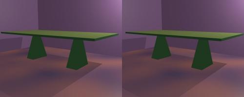Rendu de la table en vue stéréo