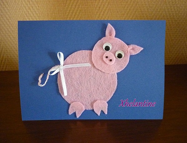 carte cochon rose