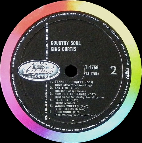 King Curtis : Album " Country Soul " Capitol Records ST-1756 [ US ]