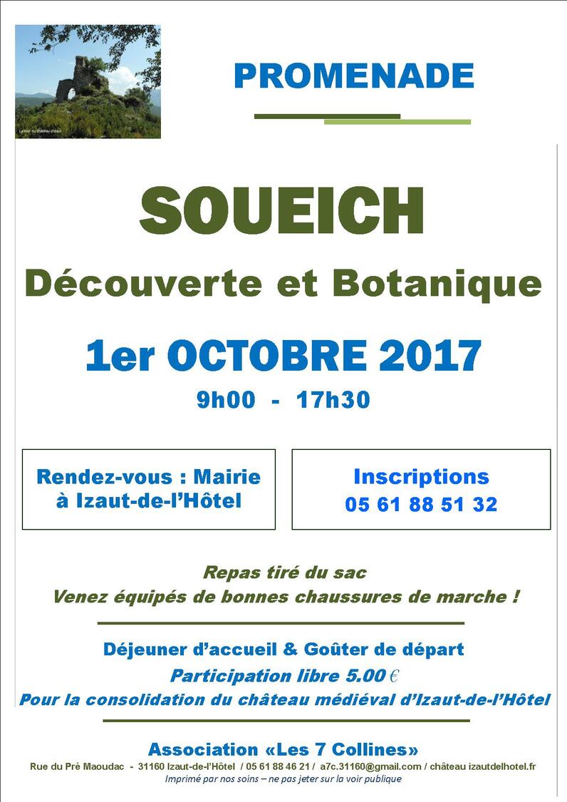 2017 : Promenade à Soueich le dimanche 1er Octobre