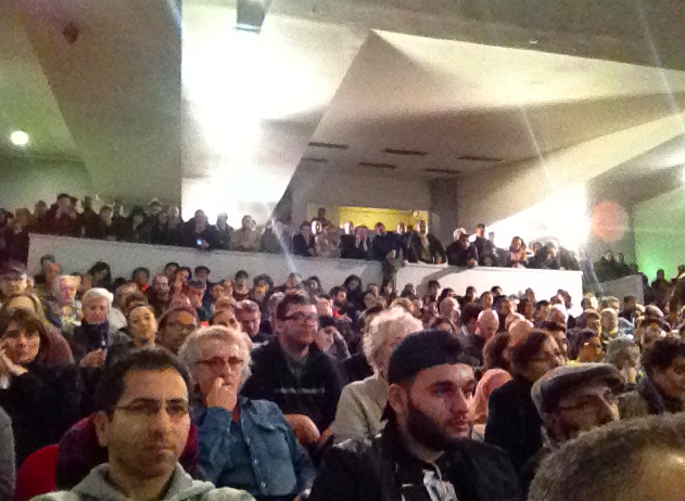 A la bourse du travail de Saint-Denis, le 6 mars, lors d'un meeting contre l'islamophobie