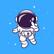 Cute astronaut flying in space cartoon icon illustration. Free Vector
