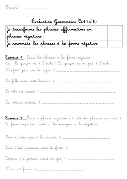 Evaluation français CE1 n°5