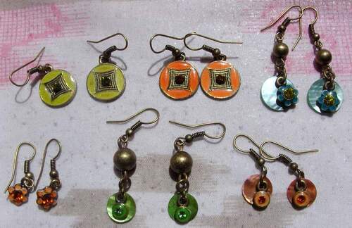 Boucles d'oreilles colorées 