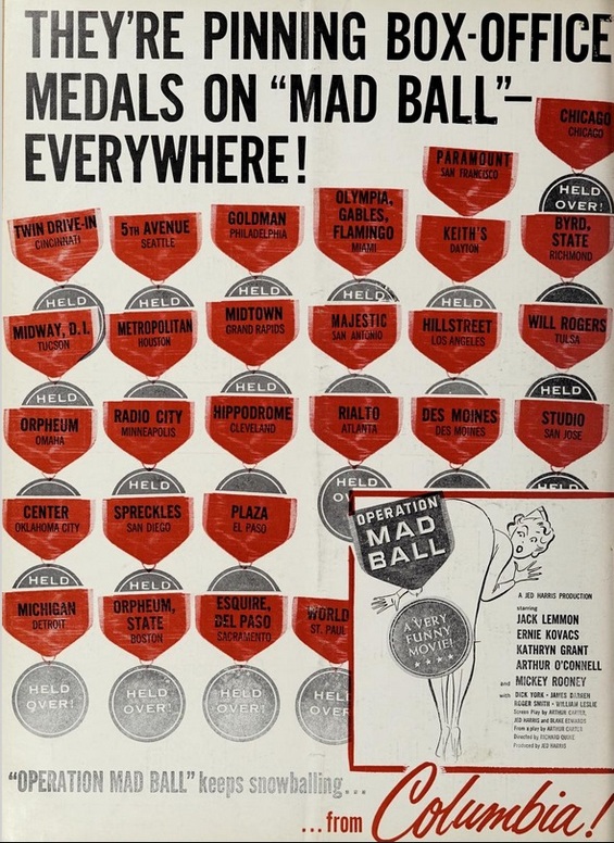 OPERATION MAD BALL box office USA 1957