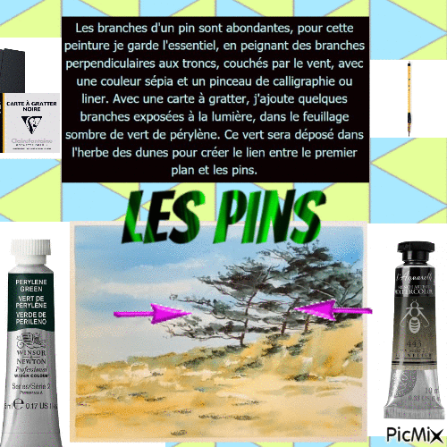 Dessin et peinture - vidéo 3657 : Un tutoriel pour simplifier une photo, afin de réaliser un paysage côtier - aquarelle.