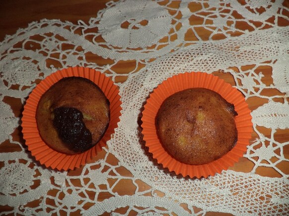 Muffins à la banane au coeur de chocolat