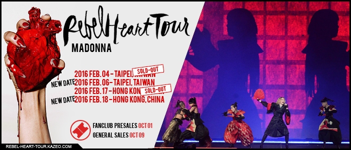 RHT Asia Additionnal Dates Tapei Hong Kong