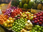 Pyramides de fruits et légumes