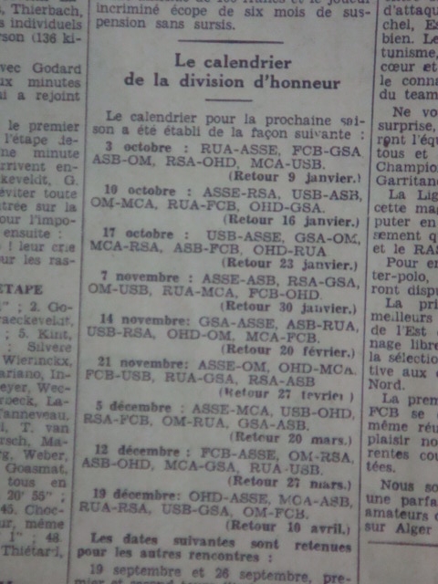 calendrier 1937-1938