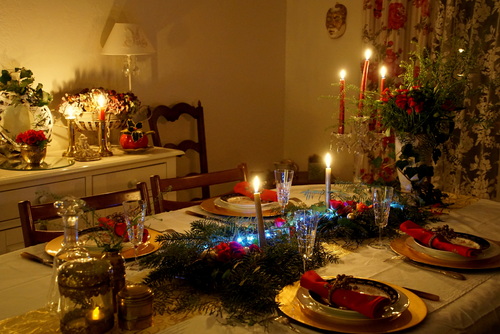 Ma table Or, Rouge et Vert