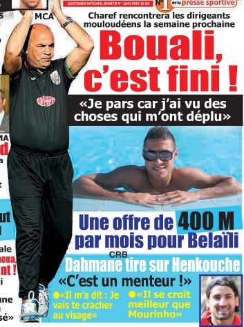 Bouali c\'est fini