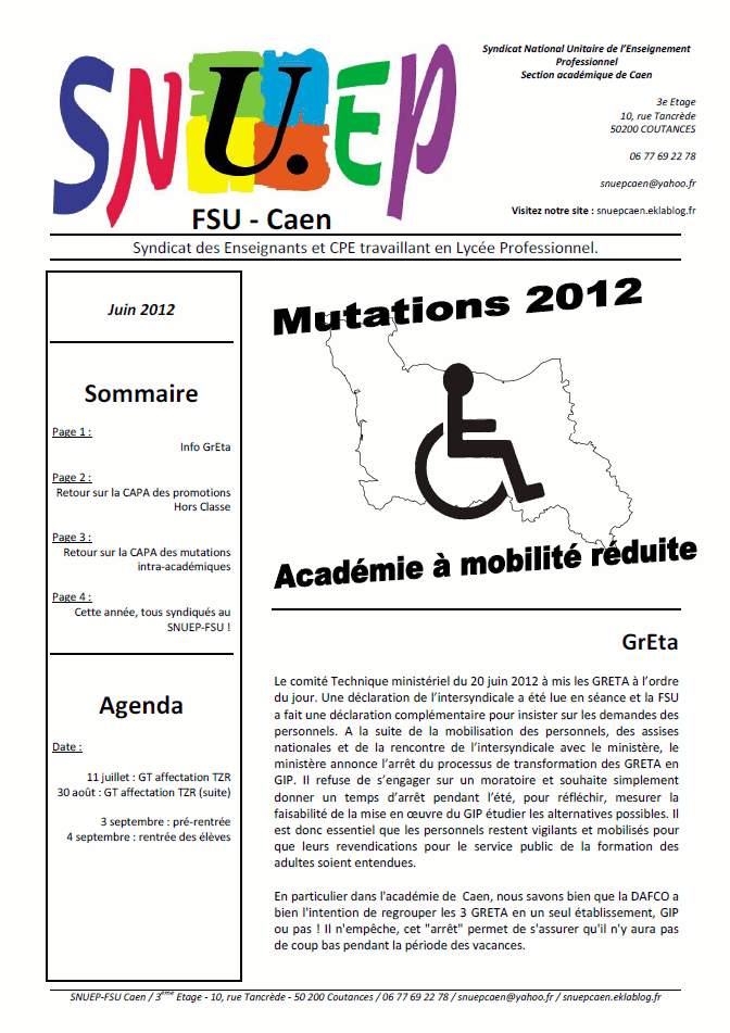 Bulletin académique - Juin 2012