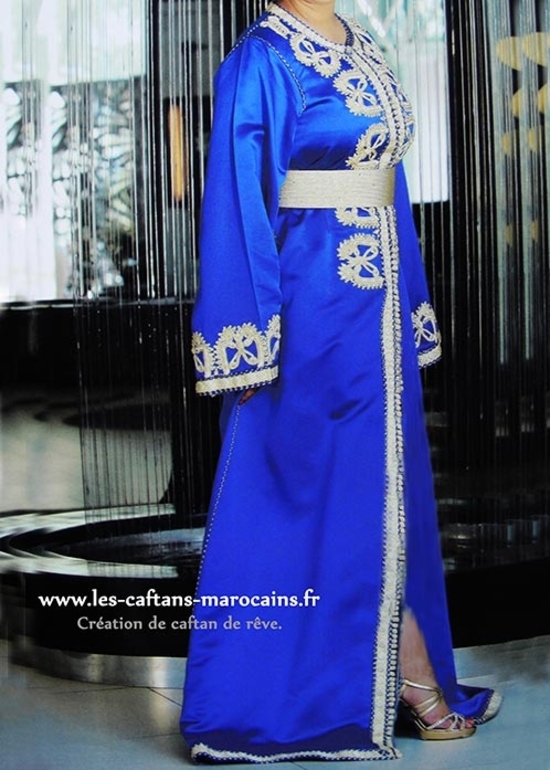 Caftan-marocain-2015-bleu-sunblime en ligne et pas cer pour votre cérémonie marocaine KAF-S917