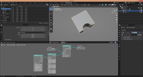 Le cylindre a été déplacé près su bord du cube.