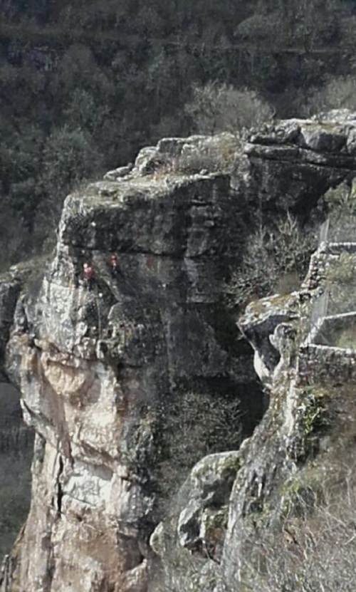 Les travaux sur la falaise