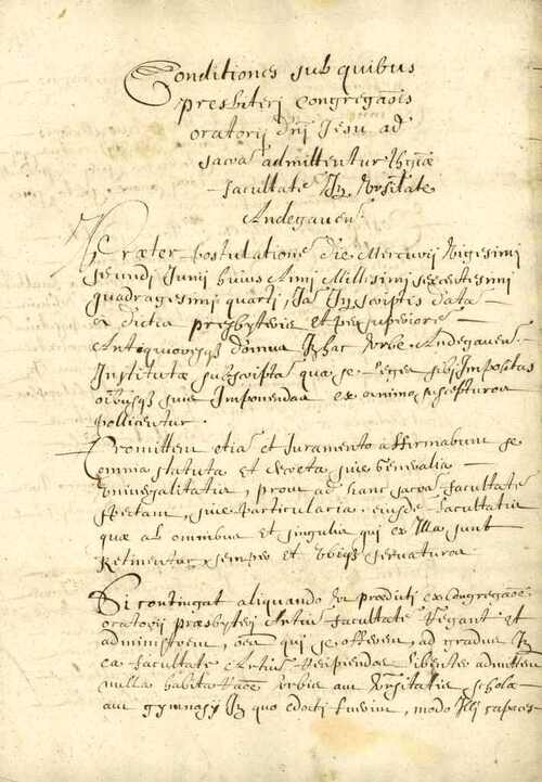 Acte notarié en latin de 1644