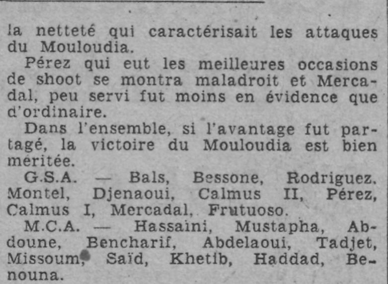 Dim 5.3.1944 au Municipal GSA-MCA 0-2
