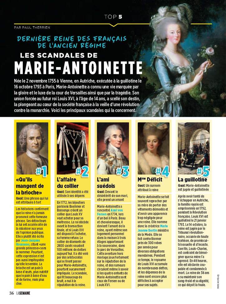 Société - 4:  Dernière reine des français de l'ancien régime - Les scandales de Marie-Antoinette