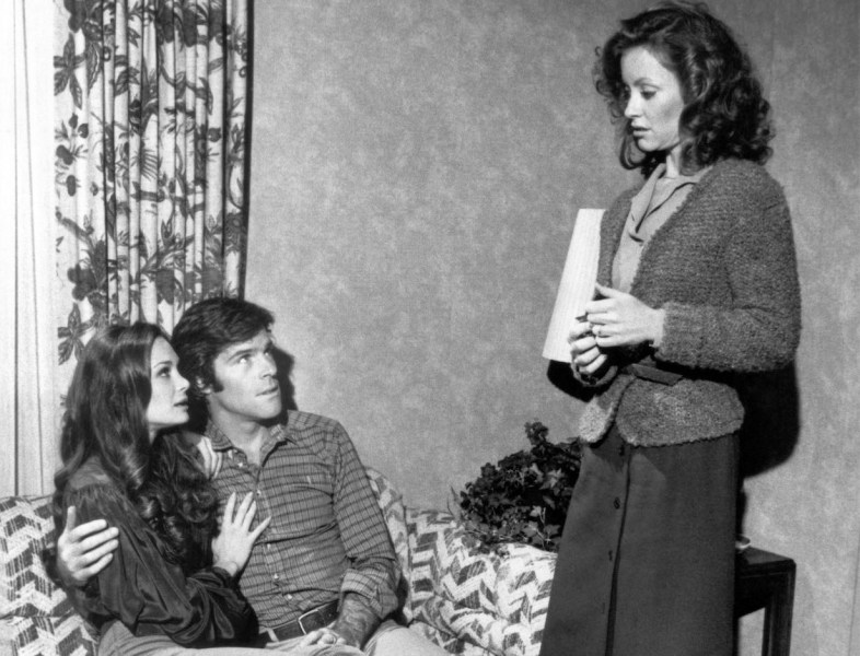 KNOTS LANDING, (from left): Mary Crosby, James Houghton, Kim Lankford, 'Kristin', (Season 2, aired Dec. 18, 1980), 1979-93. © Lorimar Television / courtesy Everett Collection