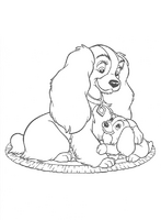 35 Coloriage Belle et le Clochard / Lady and the thamp Disney Coloring Page