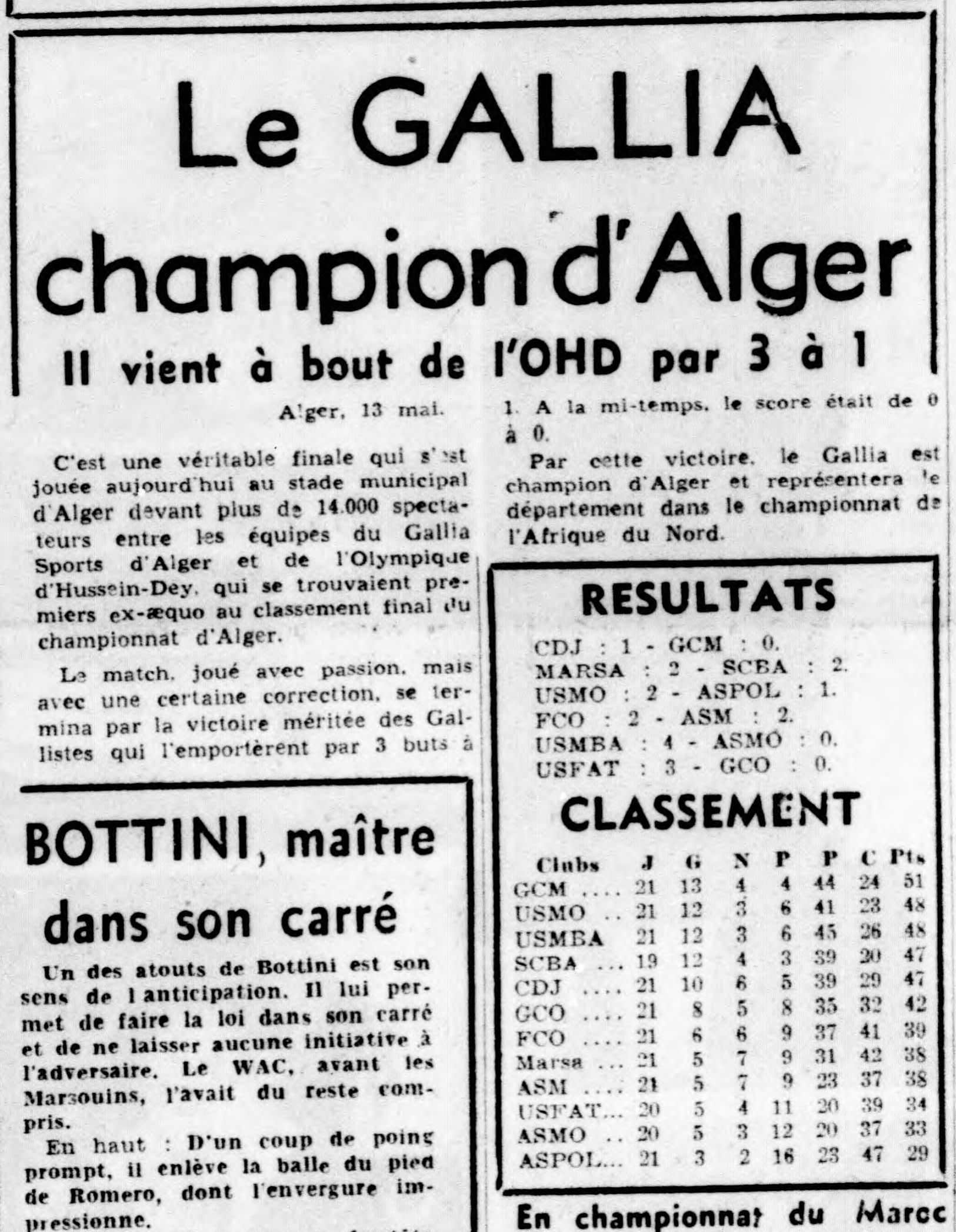12.5.1951 Gallia Champion