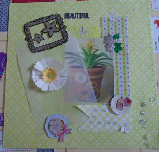 Page scrap pot de fleurs