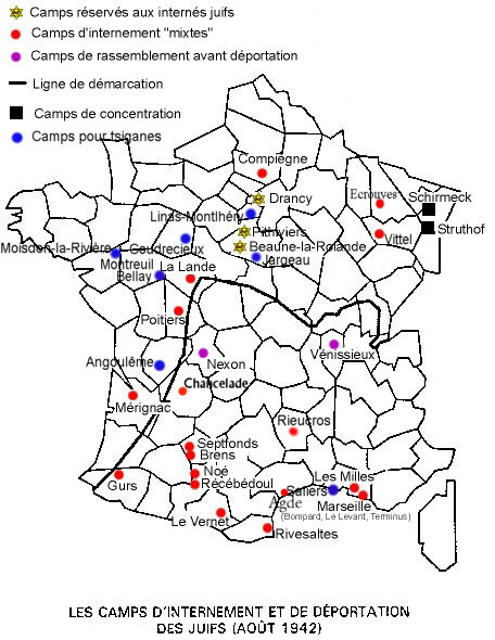 Carte des camps en France