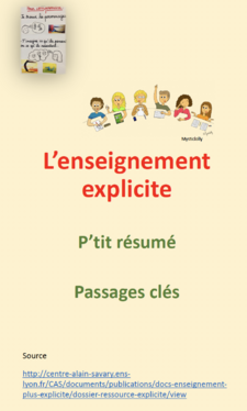 L'enseignement explicite