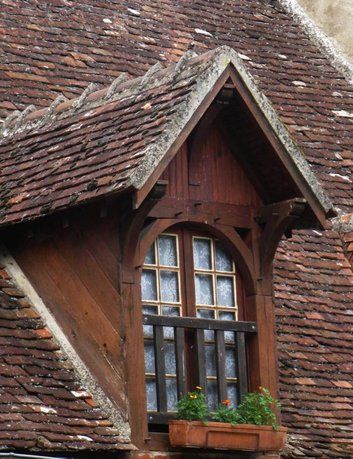 Lucarnes et chiens assis