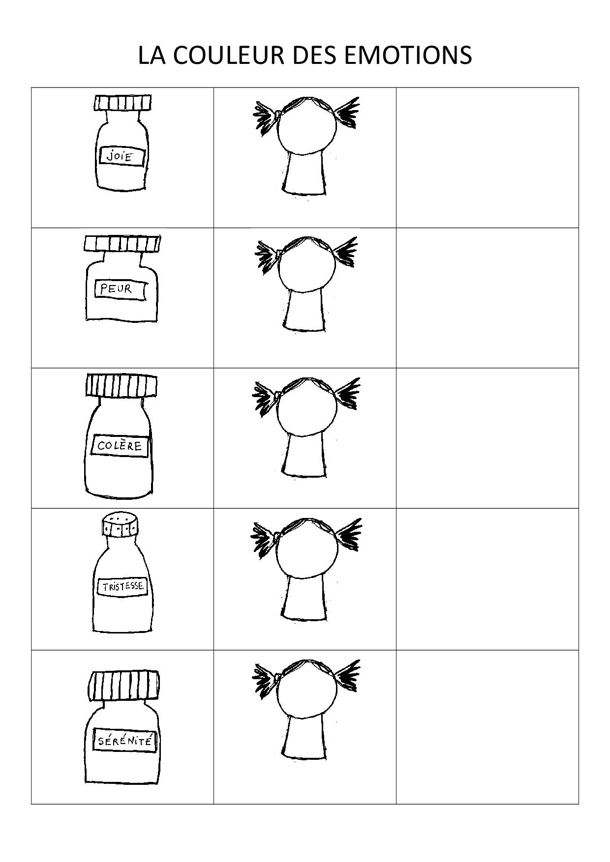 La Couleur Des émotions Coloriage Sérénité la couleur des émotions (suite) - la maternelle de Camille
