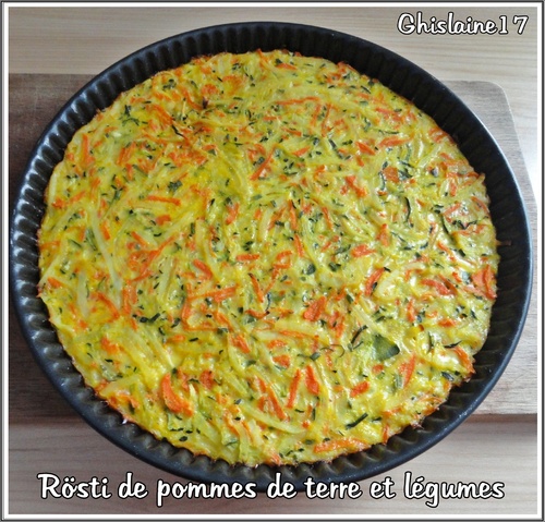 Rösti de pommes de terre et légumes