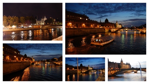 Montages patchwork la Seine la nuit