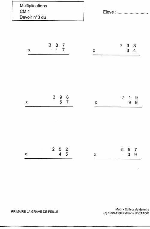 Maths CM1