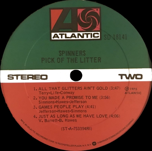The Spinners : Album " Pick Of The Litter " Atlantic Records SD 18141 [ US ]