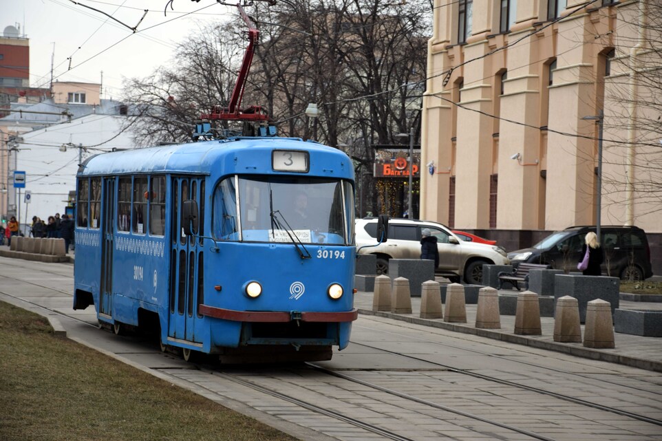 Moscou - Vieux tramway dans les rues