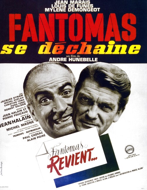 FANTOMAS SE DECHAINE - BOX OFFICE JEAN MARAIS 1965