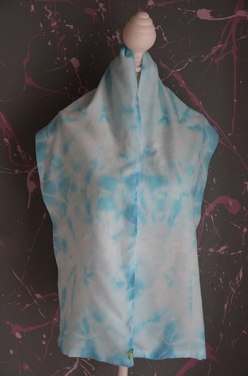 echarpe tie and dye turquoize couture greenyy 3