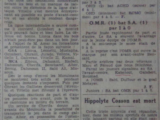 15.10.1939 challenge mobilisation mca-gsa 2-1 3ème place les compositions