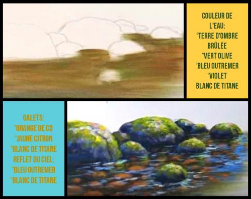 Dessin et peinture - vidéo 3394 : Comment peindre le lit d'un torrent ? - acrylique, huile.