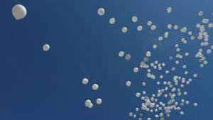 season balloons sky white balloons heart cloud