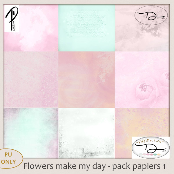 Flower make my day - papier 1 (PU) PliDesigns