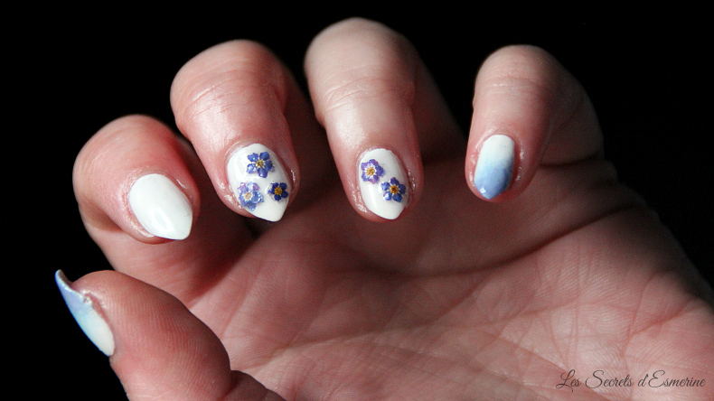 Nail art- myosotis