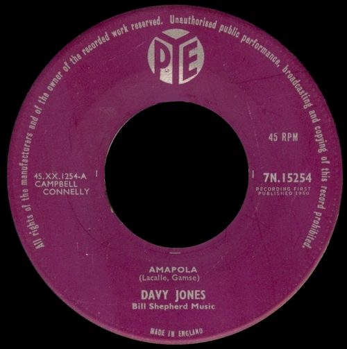 1960 : Single SP Pye Records 7N.15254 [ UK ]