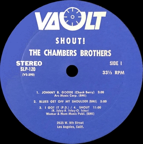 The Chambers Brothers : Album " Shout ! " Vault Records SLP-120 [ US ]