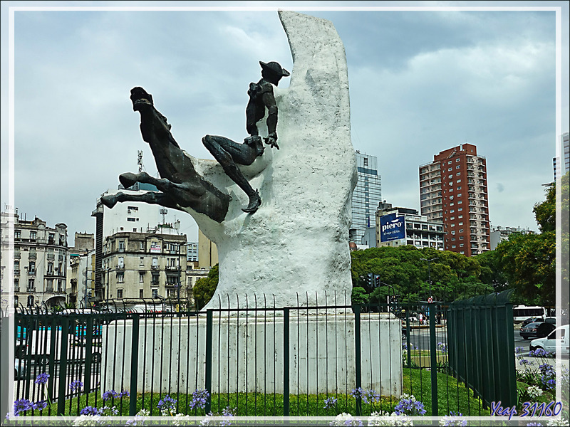 Statue de Don Quichotte et Rossinante - Buenos Aires - Argentine