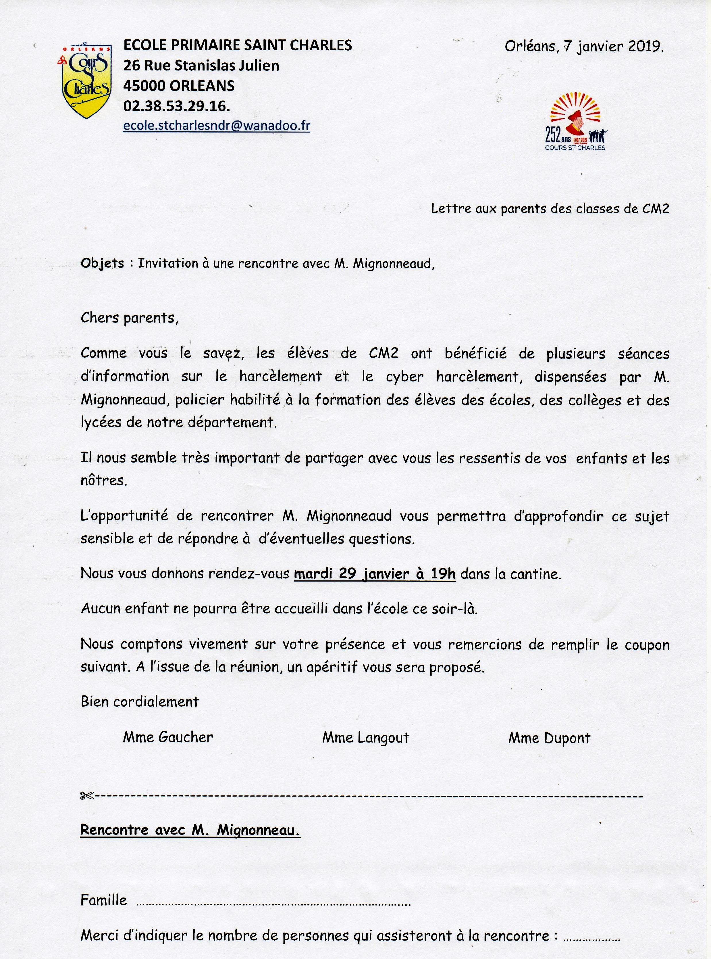 Invitation A Une Reunion D Information Sur Le Harcelement Le Blog