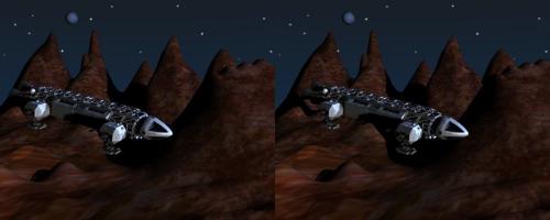 Un Aigle de Cosmos 1999 en vue stéréo